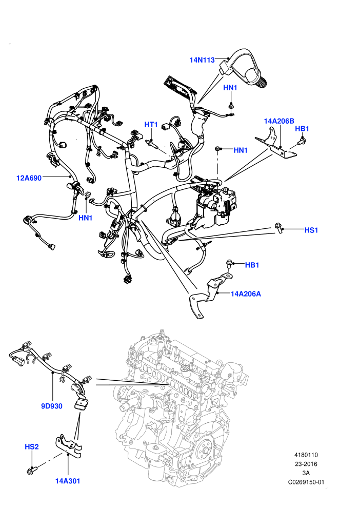 Electrical Wiring - Engine And Dash (2.0L 16V TIVCT T/C 240PS Petrol,Itatiaia (Brazil))(Engine)((V)FROMGT000001)