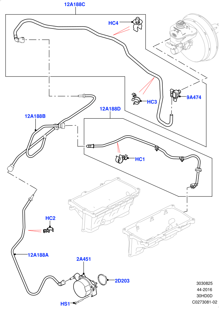 Vacuum Control And Air Injection (3.0L DOHC GDI SC V6 PETROL,LHD)(Solihull Plant Build)((V)FROMHA000001)