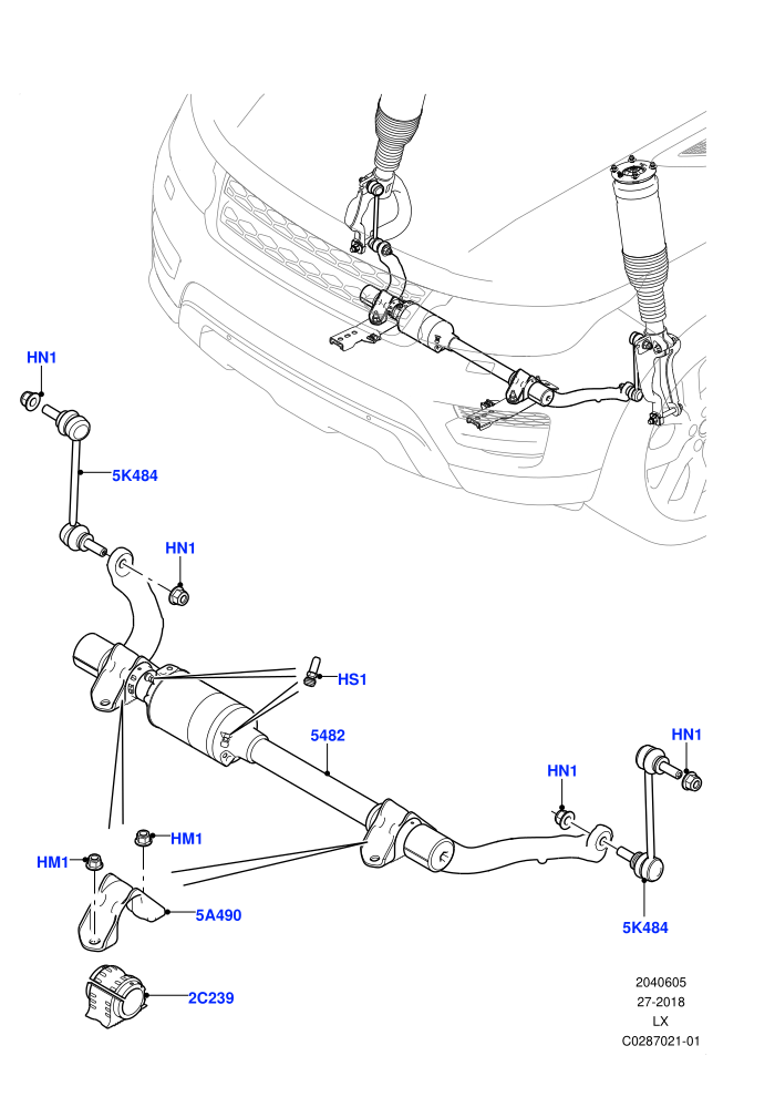 Active Anti-Roll Bar System (Electronic Air Suspension With ACE,Sport Suspension w/ARC)(Active Stabilizer Bar,Front)((V)FROMKA000001)