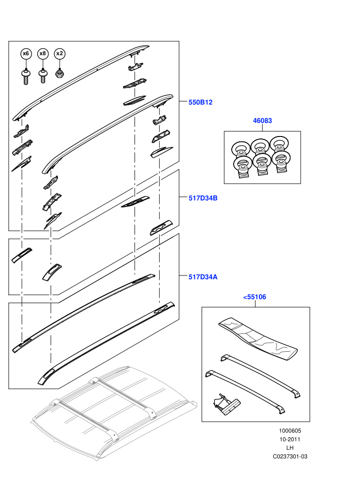 Roof Rails & Crossbars (Halewood (UK),Itatiaia (Brazil))(Accessory)