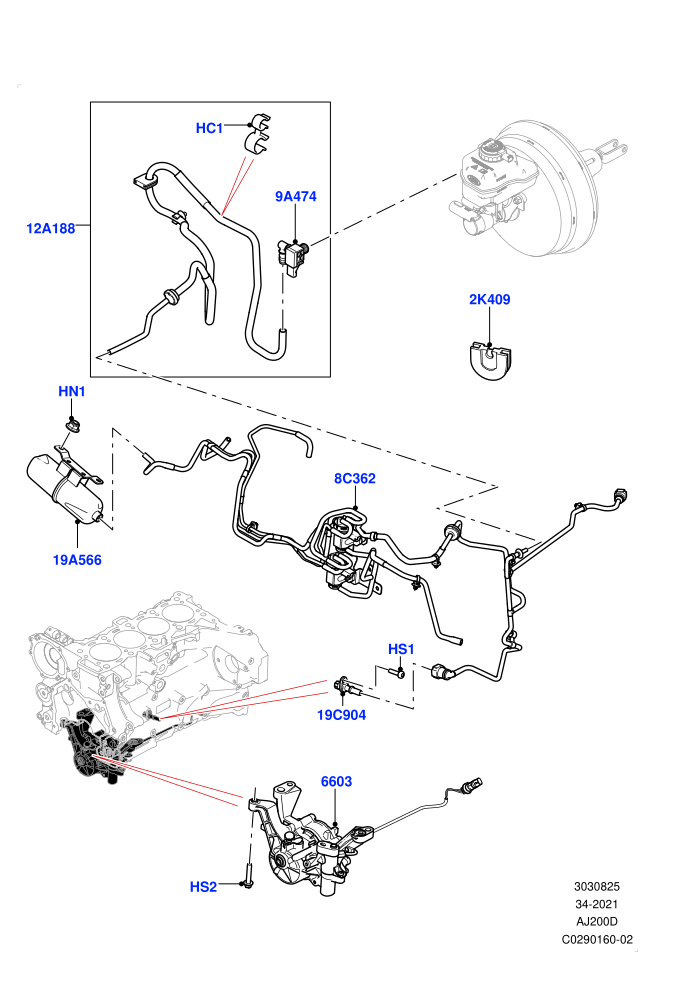 Vacuum Control And Air Injection (2.0L I4 DSL HIGH DOHC AJ200,LHD)(Nitra Plant Build)((V)FROMK2000001)