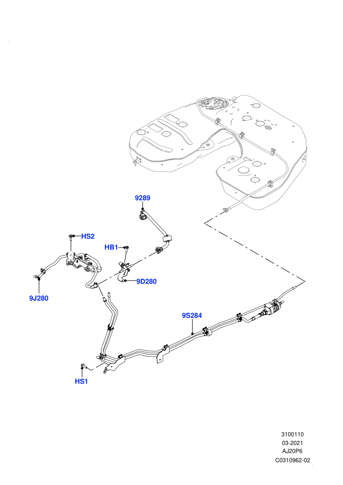 Fuel Lines (3.0L AJ20P6 Petrol High)(Nitra Plant Build)((V)FROMM2000001)