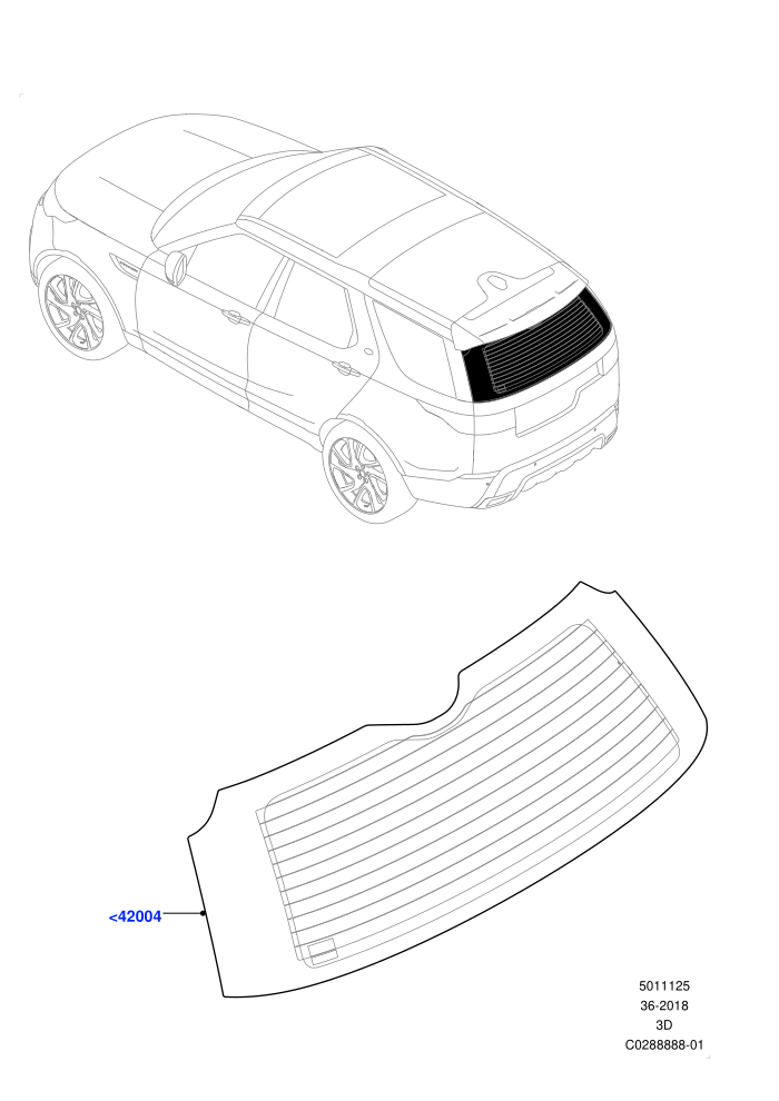 Back Window Glass (Nitra Plant Build)((V)FROMK2000001)