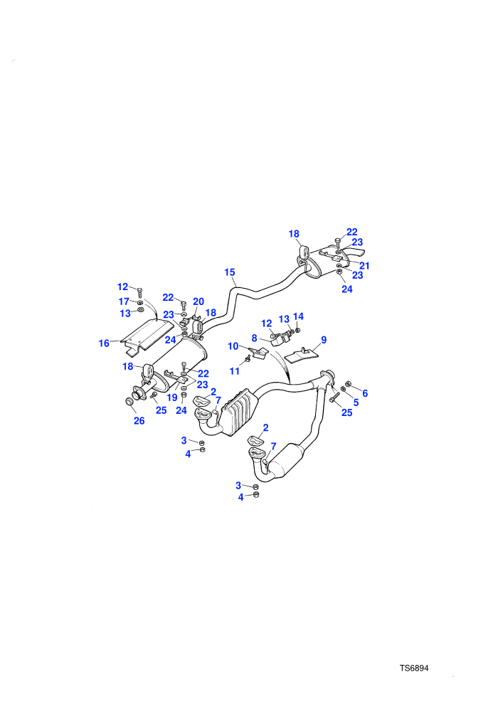 Exhaust System (V8 Petrol,With Catalyst)((V)FROMGA399973)