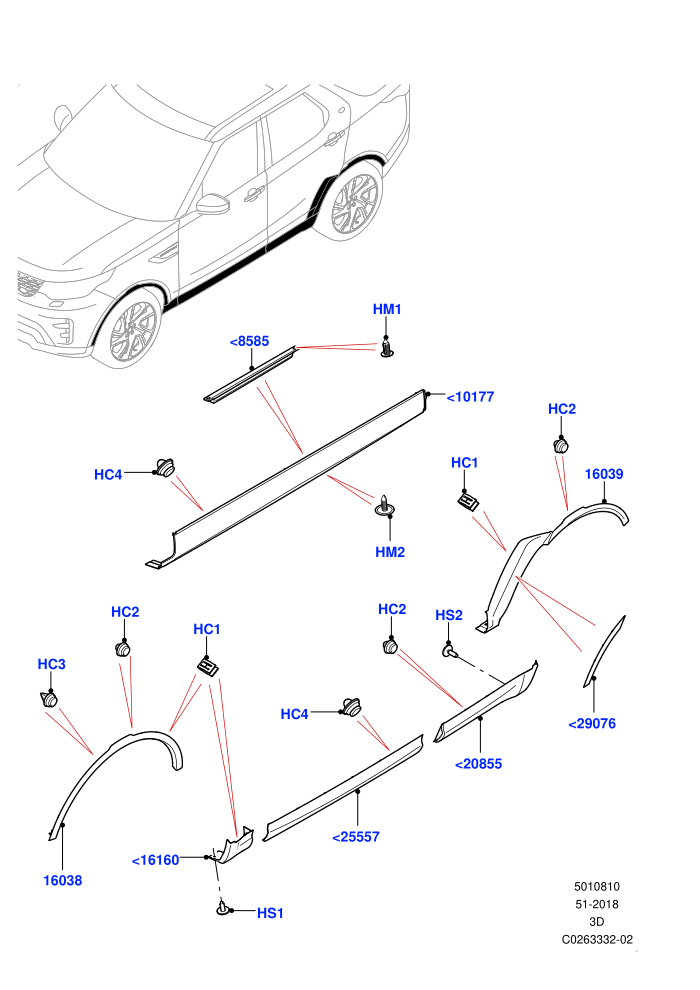 Body Mouldings (Solihull Plant Build)((V)FROMHA000001)