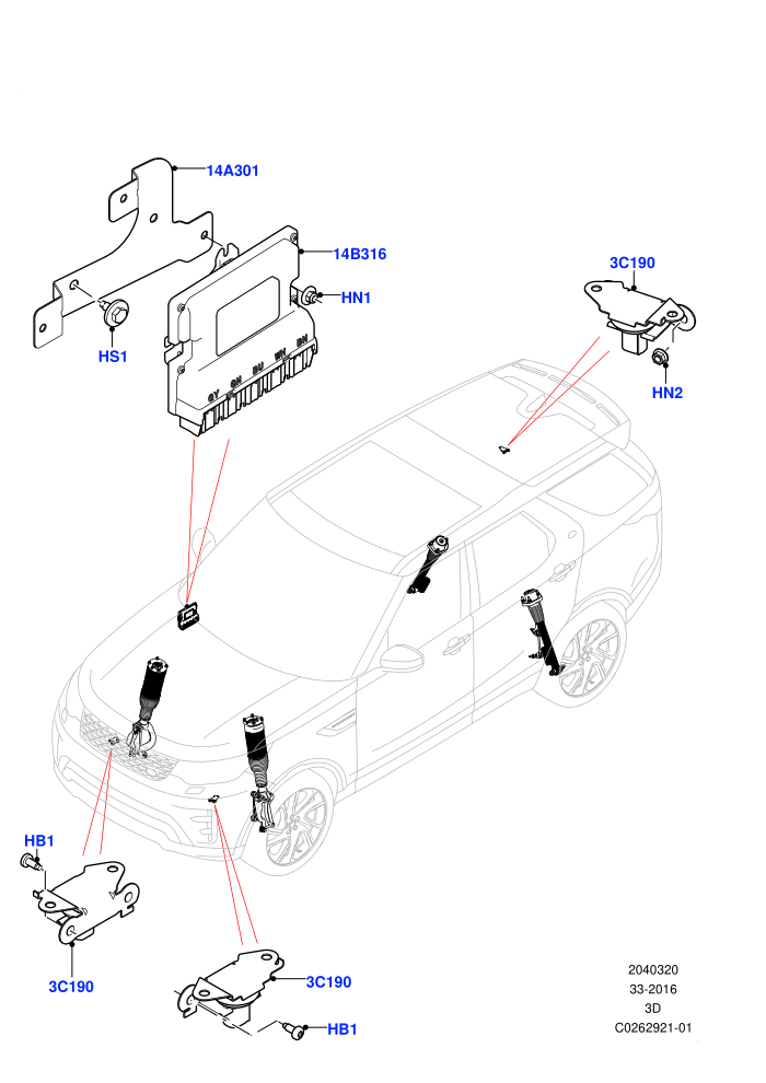 Electronic Damper Control (With Four Corner Air Suspension)(Solihull Plant Build)((V)FROMHA000001)