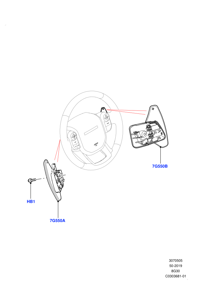 Gear Change-Automatic Transmission (1.5L AJ20P3 Petrol High,1.5L AJ20P3 Petrol High PHEV,8 Speed Automatic Trans 8G30,Halewood (UK),Paddle Shift,Paddle Shift - Noble)((V)FROMLH000001)