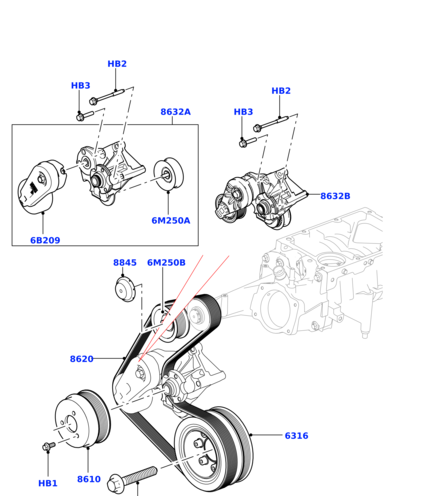 LR079294 GREEN OVAL Кронштейн с роликами 3.0/5.0L