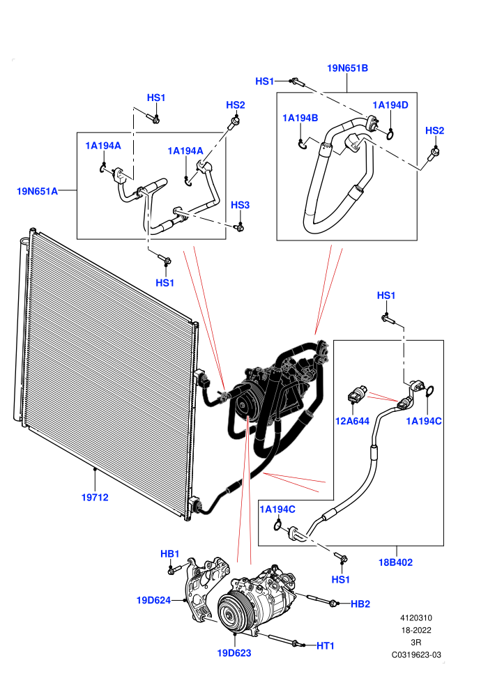 Air Conditioning Condensr/Compressr (3.0L AJ20D6 Diesel High,3.0L AJ20P6 Petrol High)