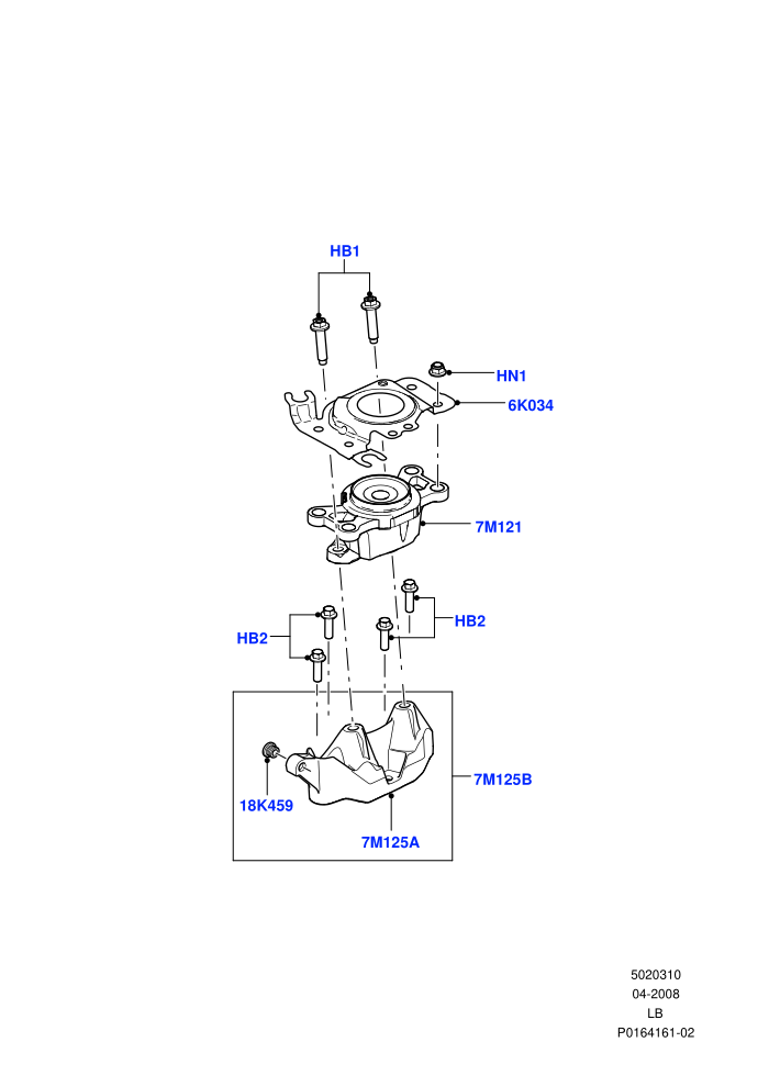 Transmission Mounting (3.2L DOHC MPI Petrol I6)