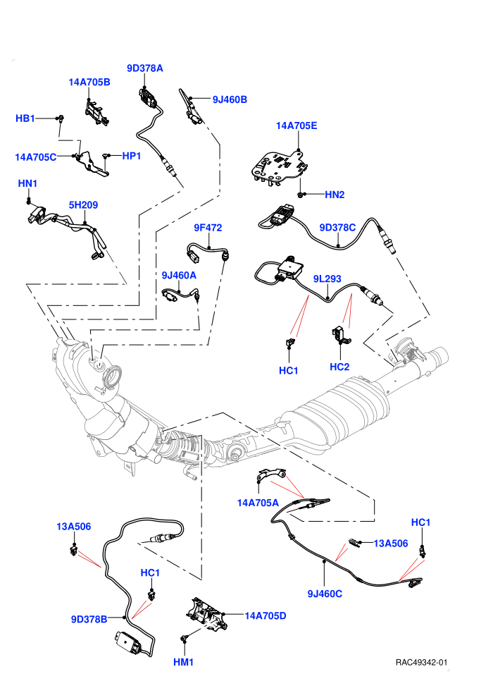 Exhaust Sensors And Modules (2.0L AJ21D4 Diesel Mid,Bharat VI Emission,EU6D - Final (Diesel) Emission,EU6D Final - Plus Emission,Halewood (UK),J-WLTP Emission,L7 Emission - Brazil)((V)FROMMH000001)