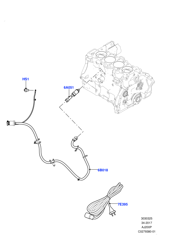 Engine Heater (2.0L I4 High DOHC AJ200 Petrol,2.0L I4 Mid AJ200 Petrol E100,2.0L I4 Mid DOHC AJ200 Petrol,Halewood (UK))((V)FROMJH000001)