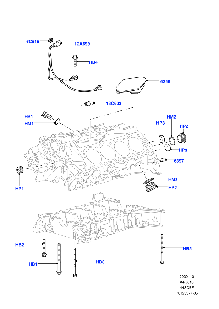 Cylinder Block And Plugs (AJ Petrol 4.4 V8 EFI (220KW))