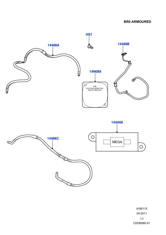 Electrical Wiring - Body And Rear (With B6 Level Armouring)((V)FROMAA000001)