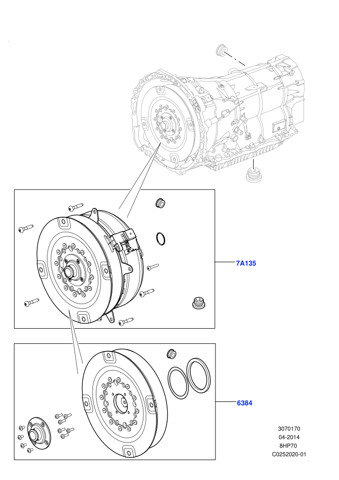 Hybrid Drive Modules (3.0 V6 D Gen2 Mono Turbo,3.0 V6 D Gen2 Twin Turbo,3.0 V6 Diesel Electric Hybrid Eng,8 Speed Auto Trans ZF 8HP70 HEV 4WD)(Hybrid Drive)((V)FROMFA000001)