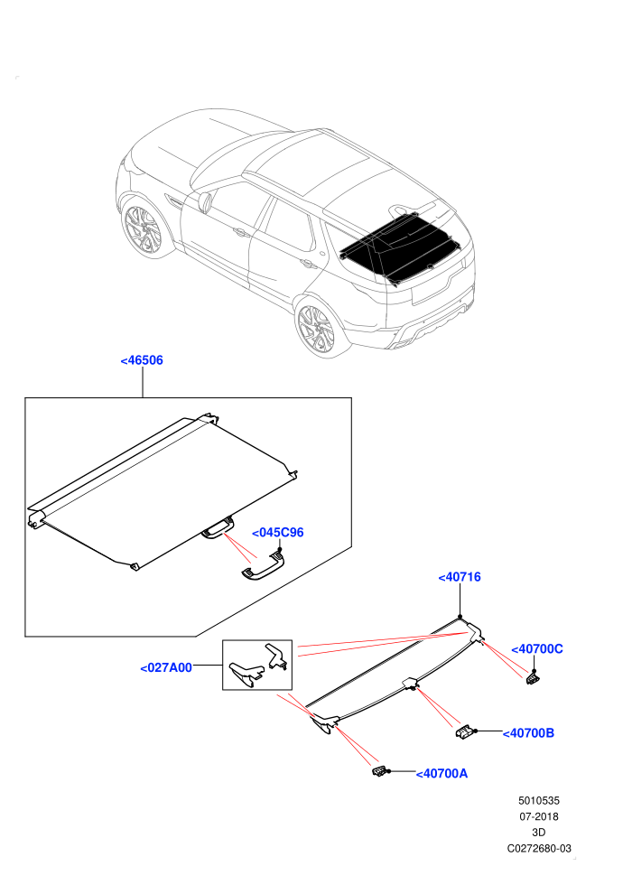 Load Compartment Trim (With Load Area Cover)(Package Tray,Solihull Plant Build,Upper)((V)FROMHA000001)