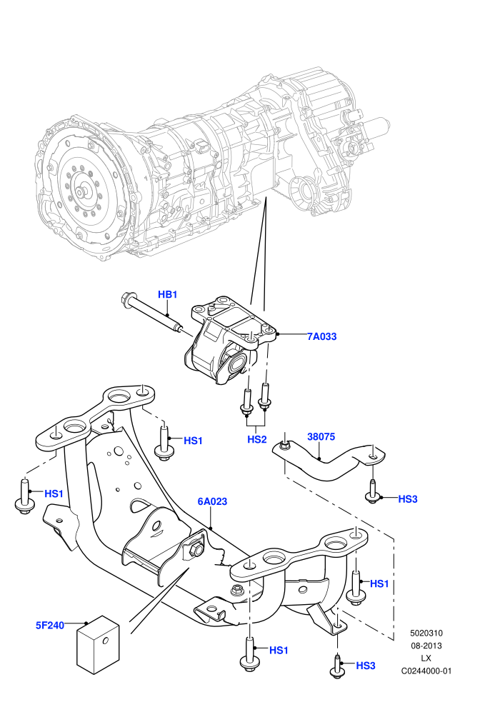 Transmission Mounting (3.0L DOHC GDI SC V6 PETROL)
