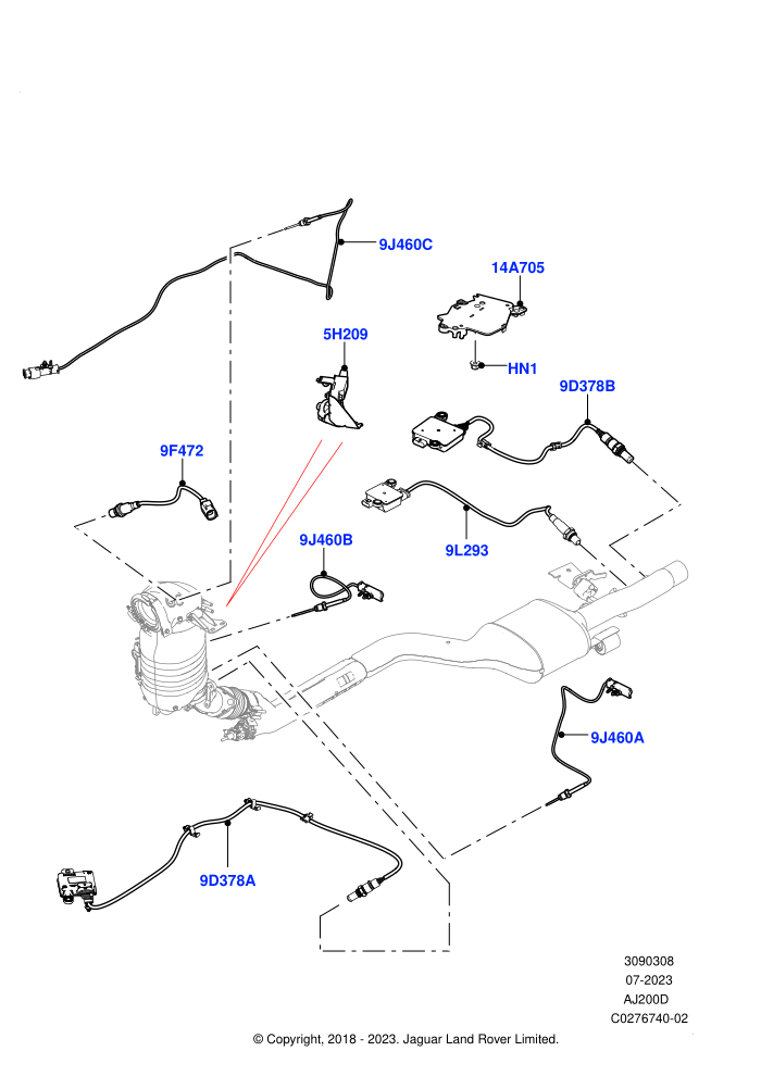 Exhaust Sensors And Modules (2.0L I4 DSL HIGH DOHC AJ200,2.0L I4 DSL MID DOHC AJ200,DPF + DE-SOX,LEV 160)
