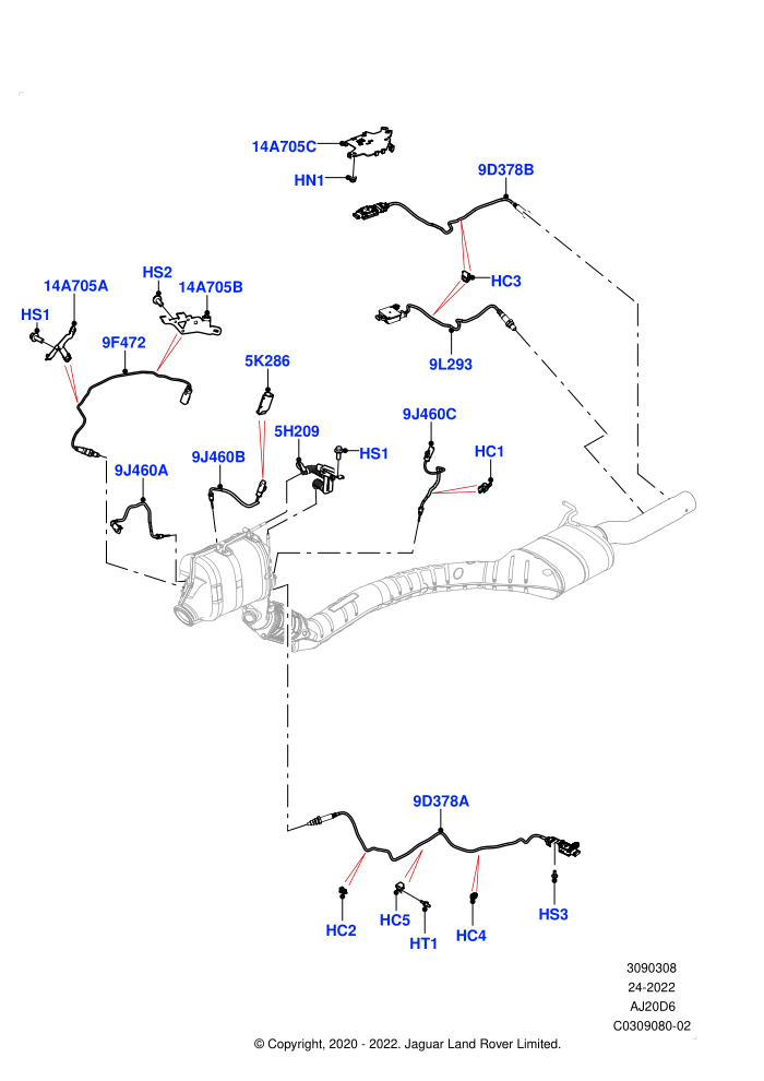 Exhaust Sensors And Modules (3.0L AJ20D6 Diesel High,EU6D - Final (Diesel) Emission,EU6D Final - Plus Emission,L7 Emission - Brazil)((V)FROMMA000001)