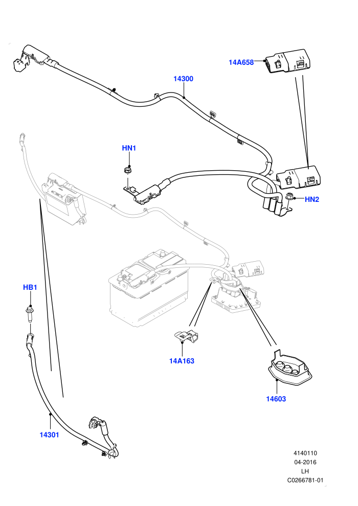 Battery Cables And Horn (Itatiaia (Brazil),LHD,Starter - Stop/Start System)((V)FROMGT000001)