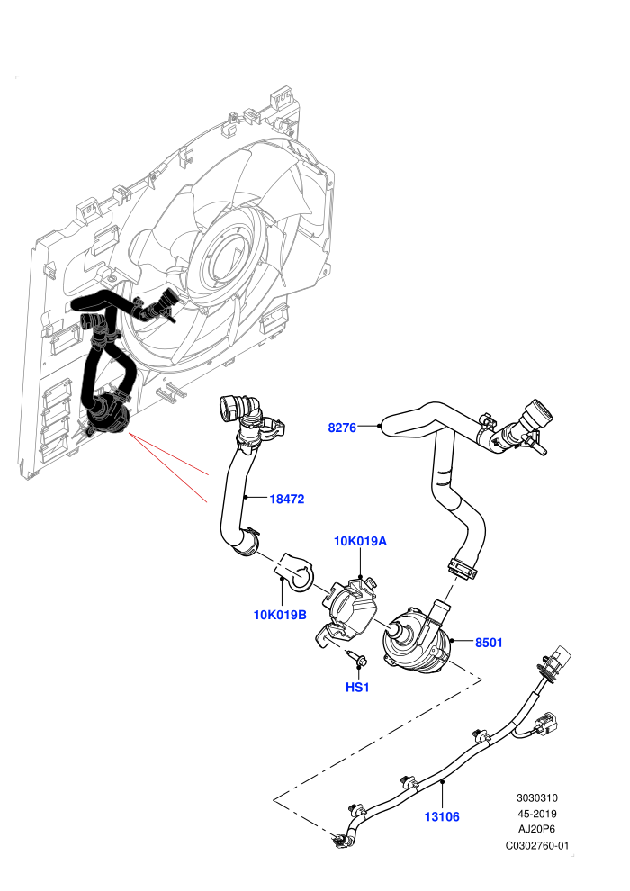 Water Pump (3.0L AJ20P6 Petrol High)(Auxiliary Unit,Nitra Plant Build)((V)TOP2111434)