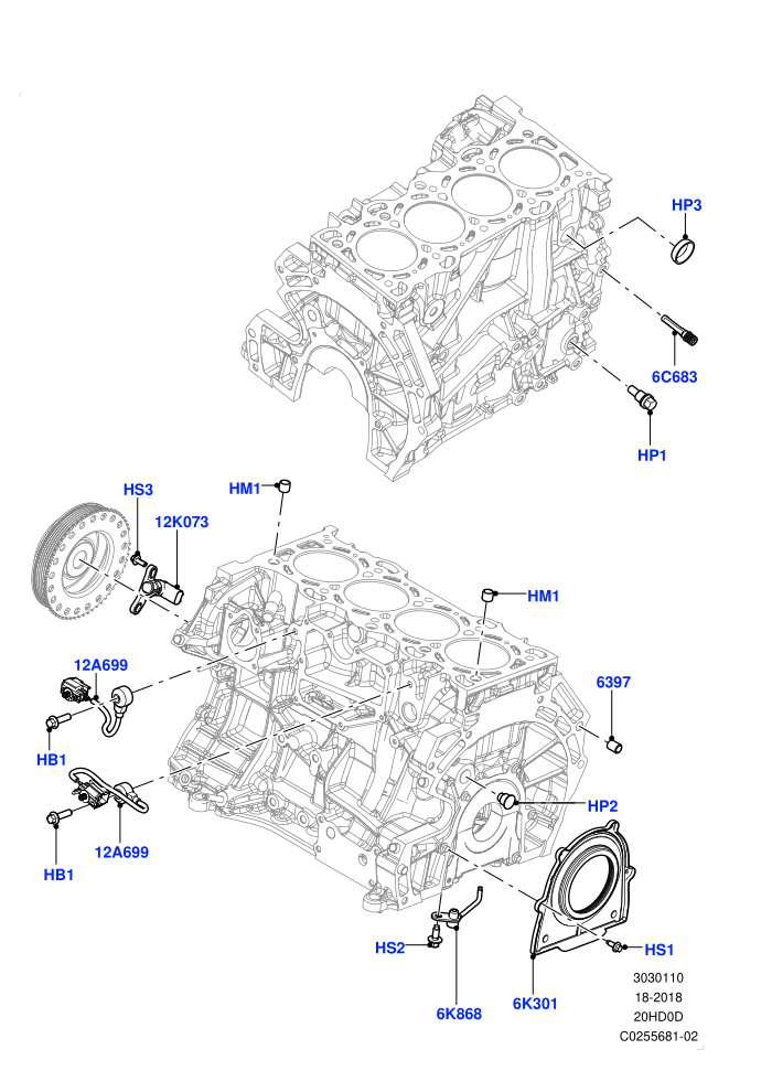 Cylinder Block And Plugs (2.0L 16V TIVCT T/C 240PS Petrol)