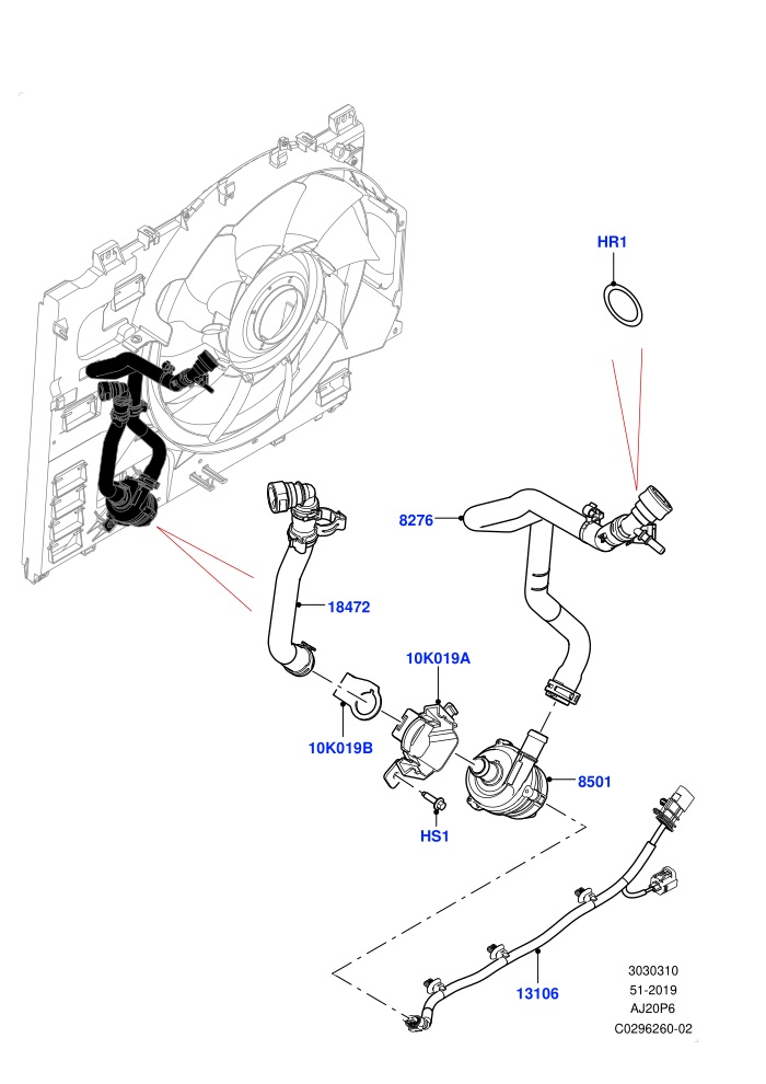 Water Pump (3.0L AJ20P6 Petrol High)(Auxiliary Unit)((V)FROMKA000001)