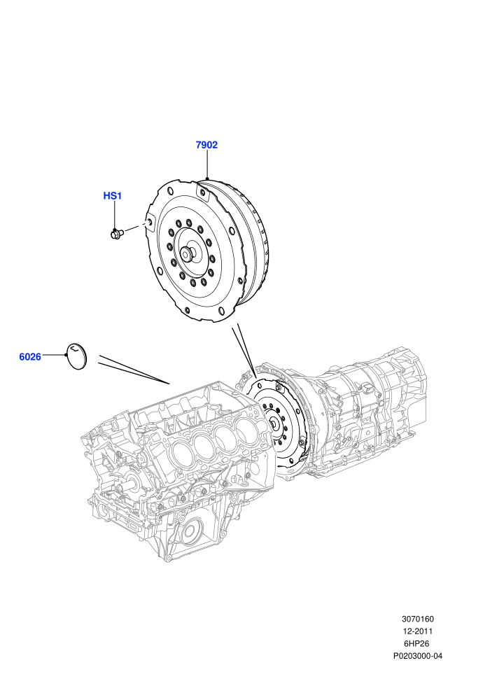 Converter (3.6L V8 32V DOHC EFi Diesel Lion,6 Speed Auto ZF 6HP26 Steptronic,Cologne V6 4.0 EFI (SOHC),Lion Diesel 2.7 V6 (140KW))((V)FROMAA000001)