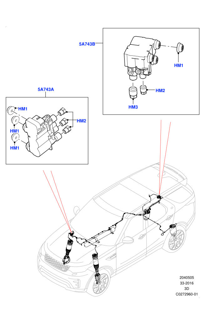 Air Suspension Compressor And Lines (With Four Corner Air Suspension)(Solihull Plant Build,Valve Assembly)((V)FROMHA000001)