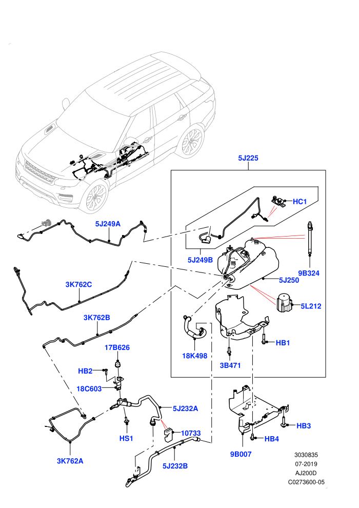 Exhaust Fluid Injection System (2.0L I4 DSL HIGH DOHC AJ200,With Diesel Exh Fluid Emission Tank)(Tank and Lines)((V)FROMHA000001)