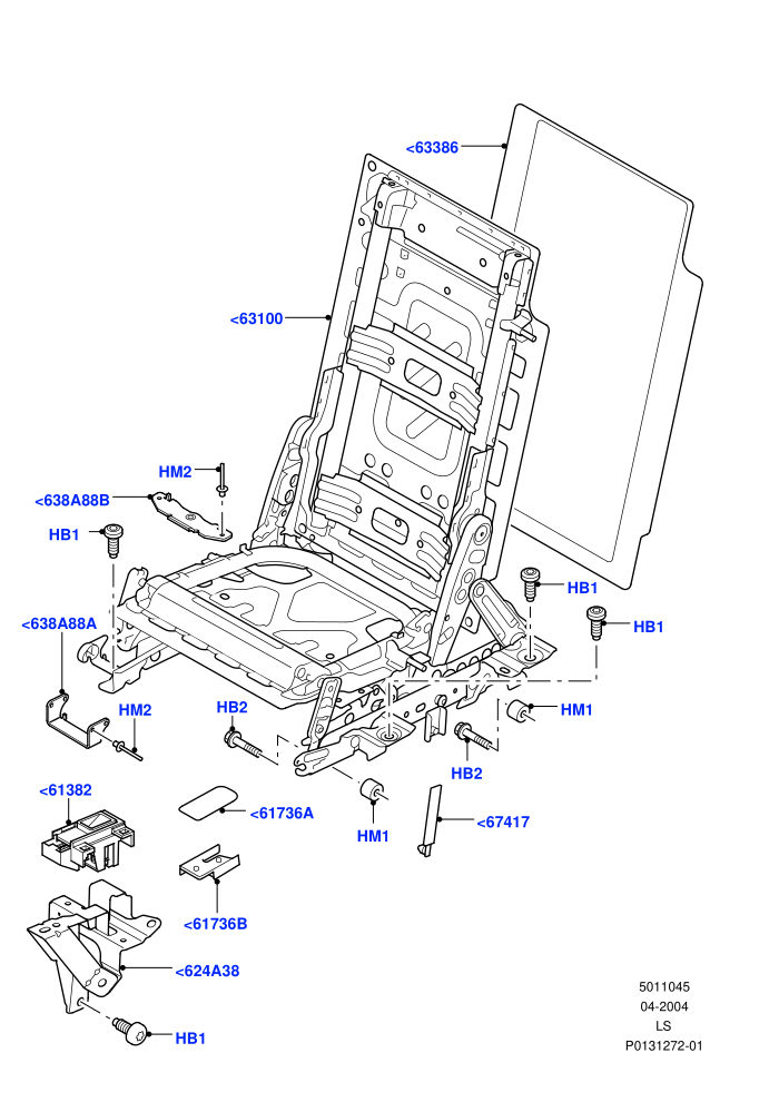 Rear Seat Frame (All Third Row Seating)((V)TO9A999999)
