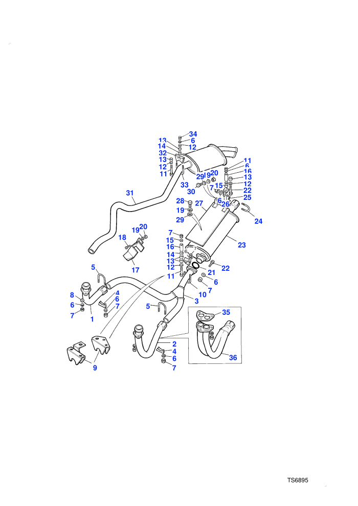 Exhaust System (Less Catalyst,V8 Petrol)((V)TOFA399972)