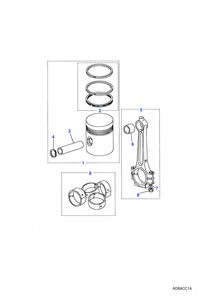 Piston, Connecting Rod & Bearings (2.25L 4 Cyl L/R Petrol)