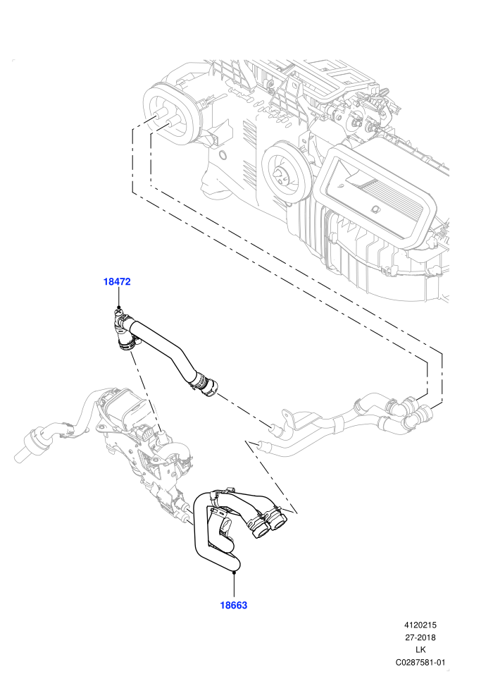 Heater Hoses (4.4L DOHC DITC V8 Diesel,Fuel Fired Heater With Park Heat,Fuel Heater W/Pk Heat With Remote)(Front)((V)FROMKA000001)