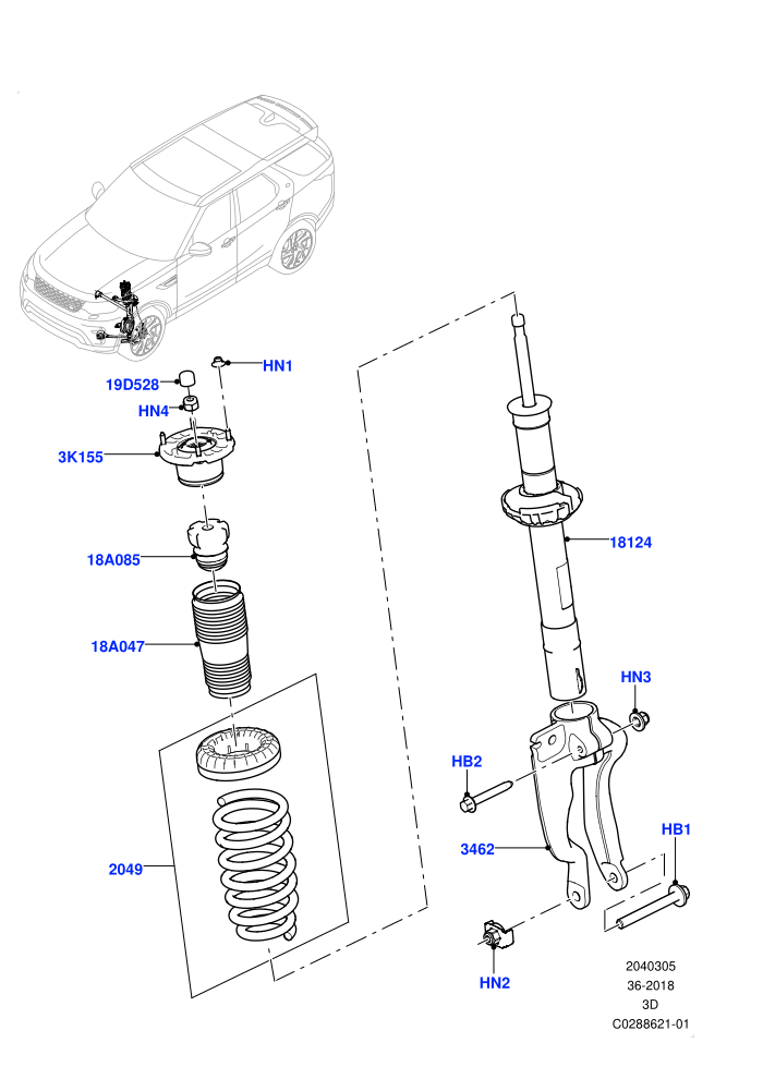 Front Suspension Struts And Springs (With Standard Duty Coil Spring Susp)(Nitra Plant Build)((V)TOL2999999 (V)FROMK2000001)