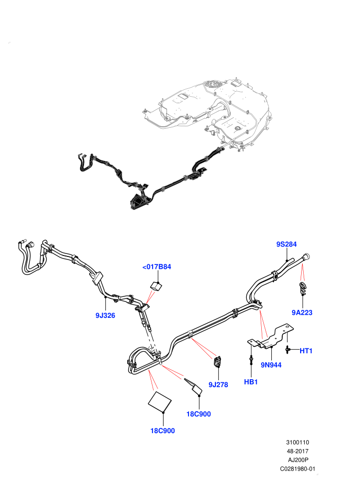Fuel Lines (2.0L AJ200P Hi PHEV,2.0L I4 High DOHC AJ200 Petrol)(Front)((V)FROMJA000001)