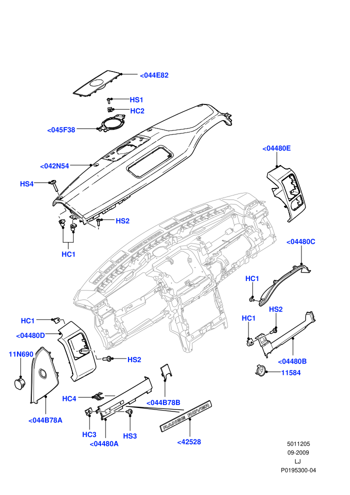 Instrument Panel (External,Upper)((V)TO9A999999 (V)FROM9A000001)