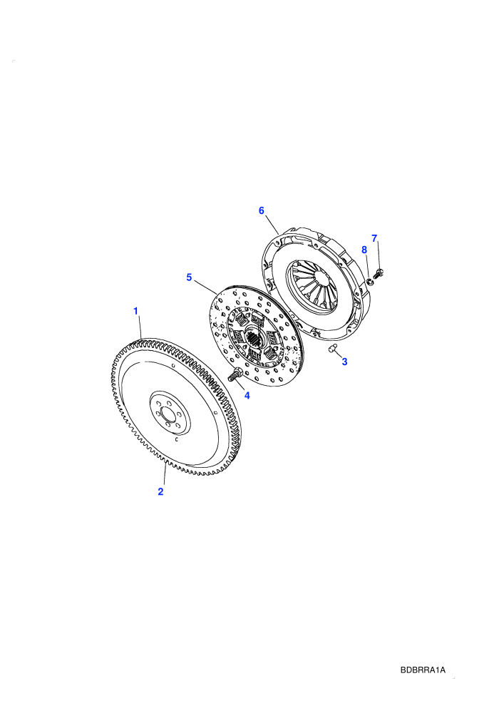 Flywheel & Clutch (Manual Transmission,V8 EFI Petrol)