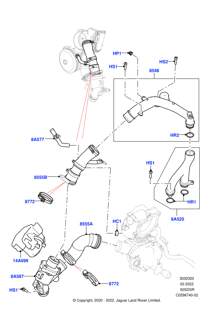 Thermostat/Housing & Related Parts (5.0 Petrol AJ133 DOHC CDA)((V)FROMKA000001)