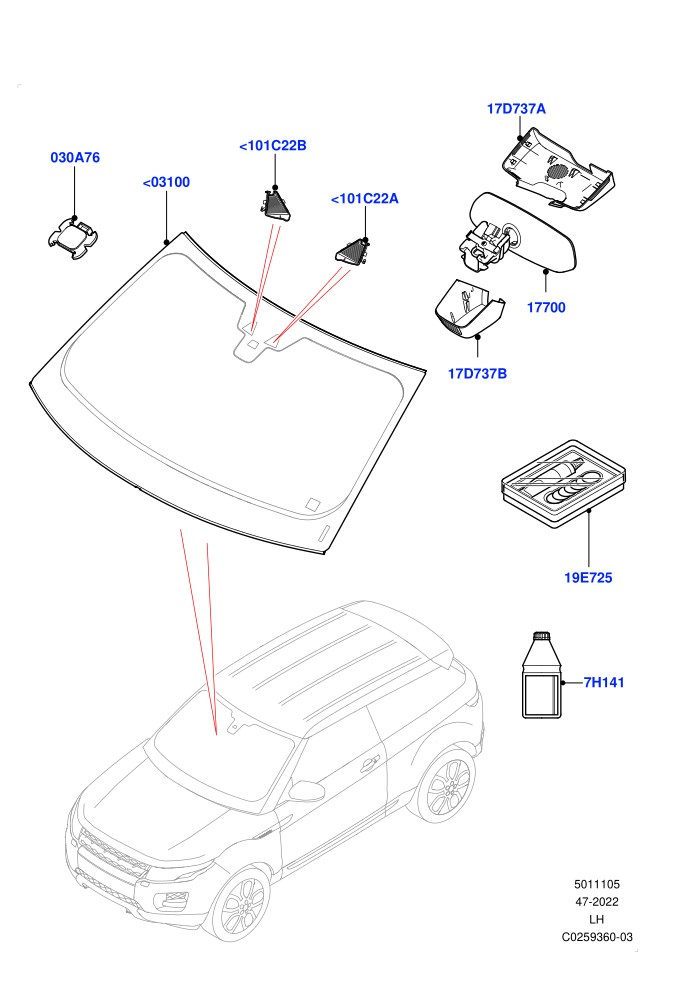 Windscreen/Inside Rear View Mirror (3 Door,5 Door,Halewood (UK))((V)FROMGH000001)