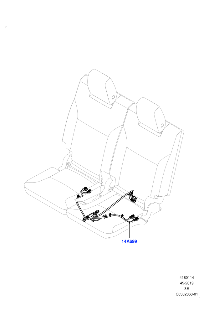 Wiring - Seats (Standard Wheelbase,With 3rd Row Double Seat)(3rd Row,Rear Seats)