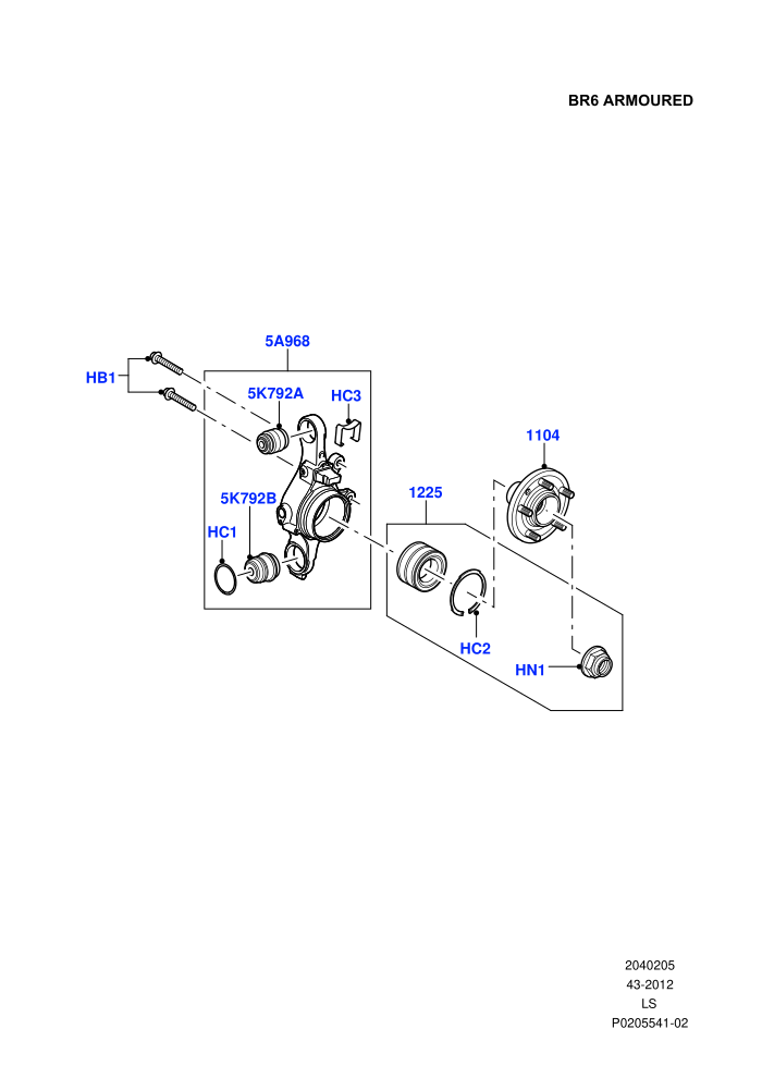 Rear Knuckle And Suspension Arms (4050KG ECWVTA,With B6 Level Armouring)((V)FROM9A000001)