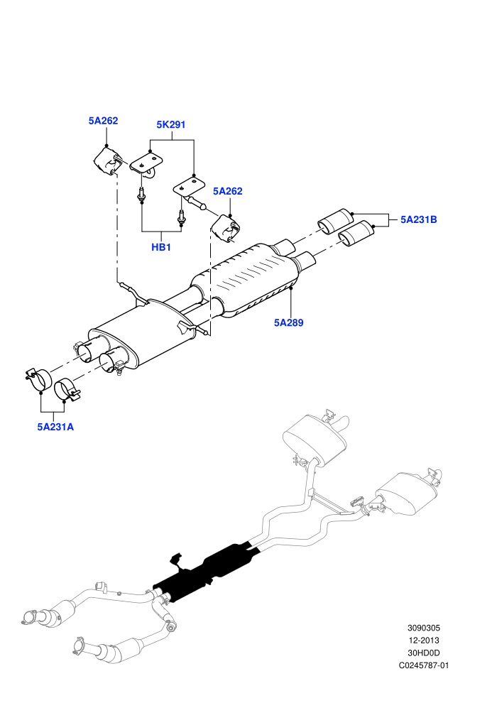 Exhaust System (3.0L DOHC GDI SC V6 PETROL)(Middle Section)((V)TOEA309009)