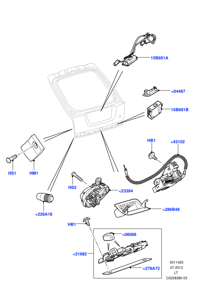 Luggage Compt/Tailgte Lock Controls ((V)FROMCA000001)
