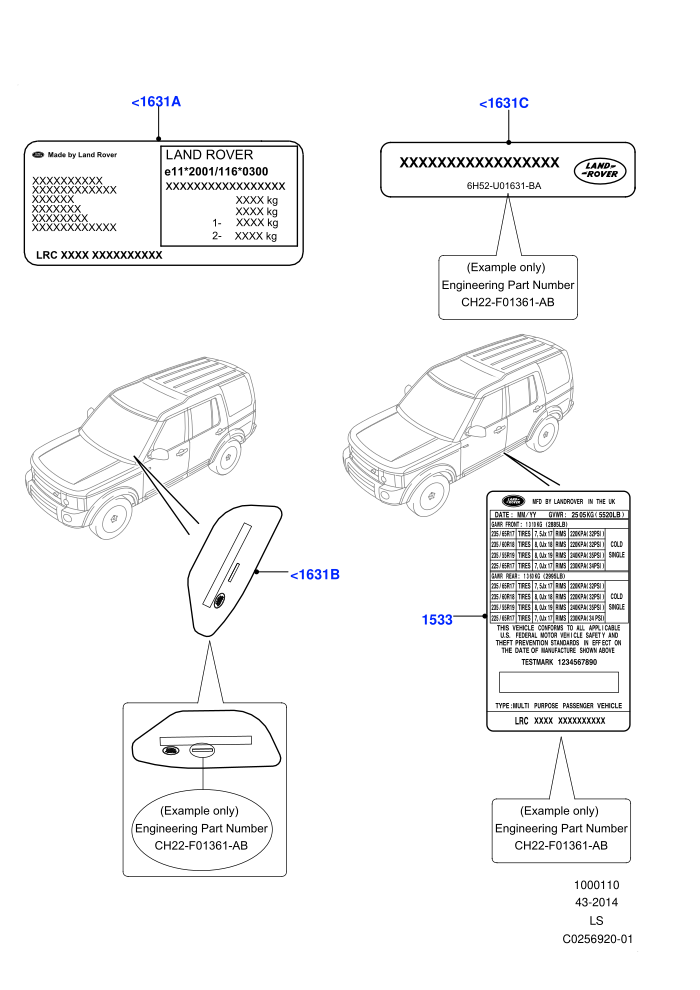 Labels (Requires VIN To Order)(VIN Labels)((V)TO9A999999)