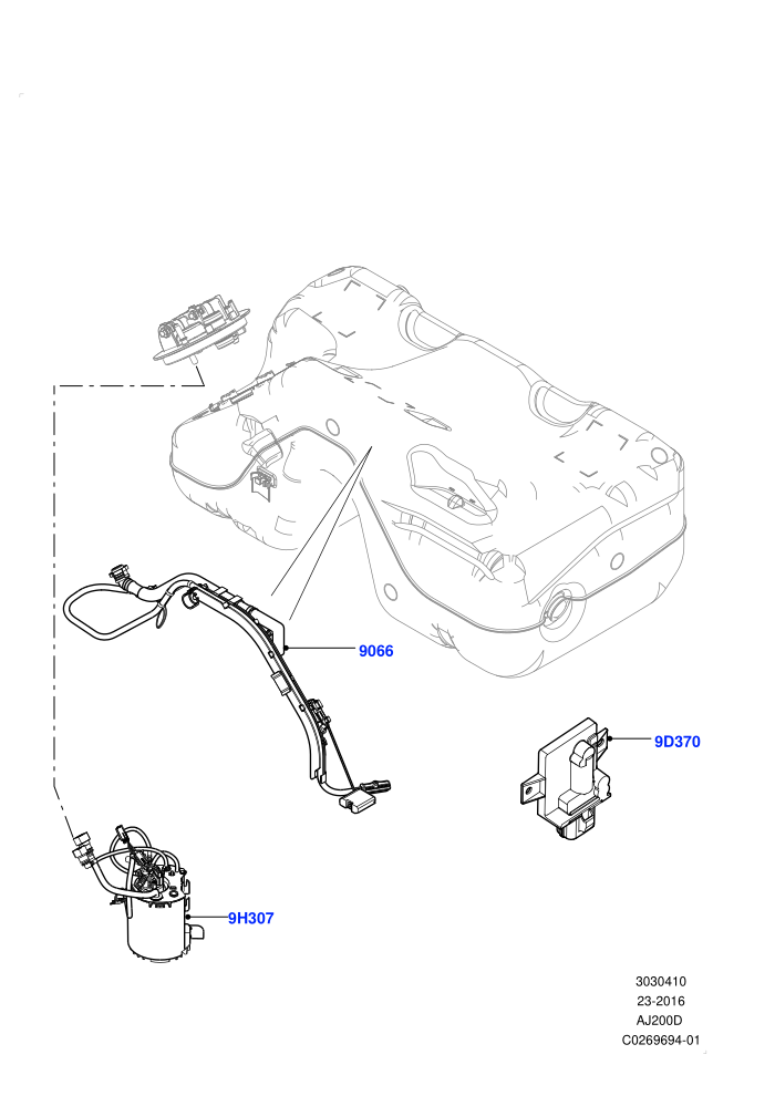 Fuel Pump And Sender Unit (2.0L I4 DSL HIGH DOHC AJ200,2.0L I4 DSL MID DOHC AJ200,Itatiaia (Brazil))((V)FROMGT000001)
