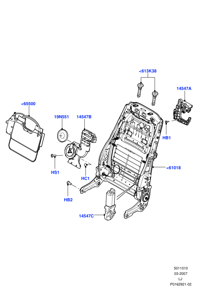 Front Seat Back ((V)TO9A999999 (V)FROM7A000001)