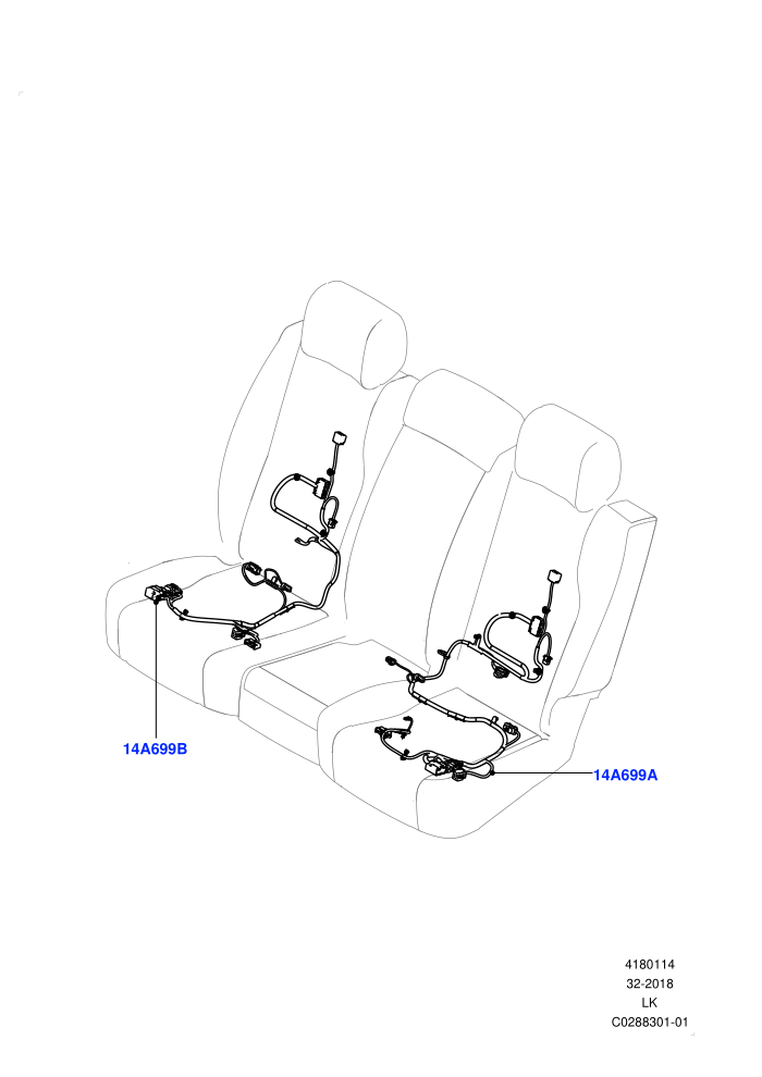 Wiring - Seats (With 60/40 Manual Fold Thru Rr Seat,With 60/40 Power Fold Thru Rr Seat)(Rear Seats)((V)FROMKA000001)