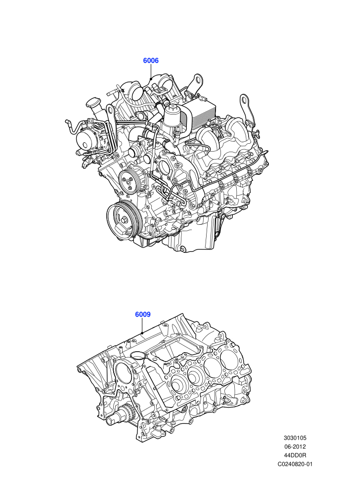 Service Engine And Short Block (4.4L DOHC DITC V8 Diesel)
