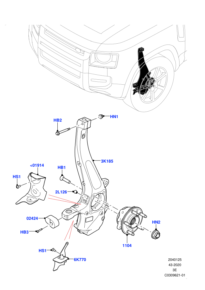 Front Knuckle And Hub (Less SV Model Spec)((V)FROMM2000001)